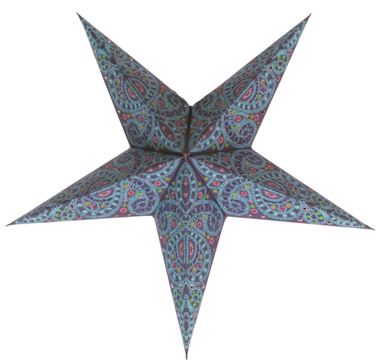 Baby Dunhill Blau  - Faltbarer Leuchtstern, Weihnachtsstern aus Papier mit 5 Zacken, 40 cm